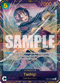 Carte One Piece Card Game Tashigi OP12-031 V.1, extension Special Tournament Promos (One Piece), rareté Rare