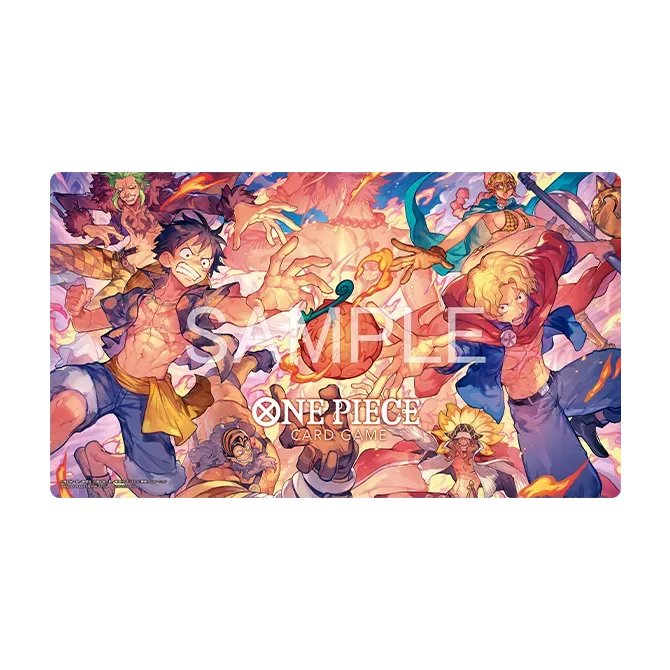 ONE PIECE Card Game Official Playmat & Carte Portgas D. Ace – OP16-001 – Flame-Flame Fruit Competition Edition JAPONAIS