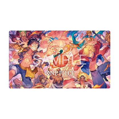 ONE PIECE Card Game Official Playmat & Carte Portgas D. Ace – OP16-001 – Flame-Flame Fruit Competition Edition JAPONAIS